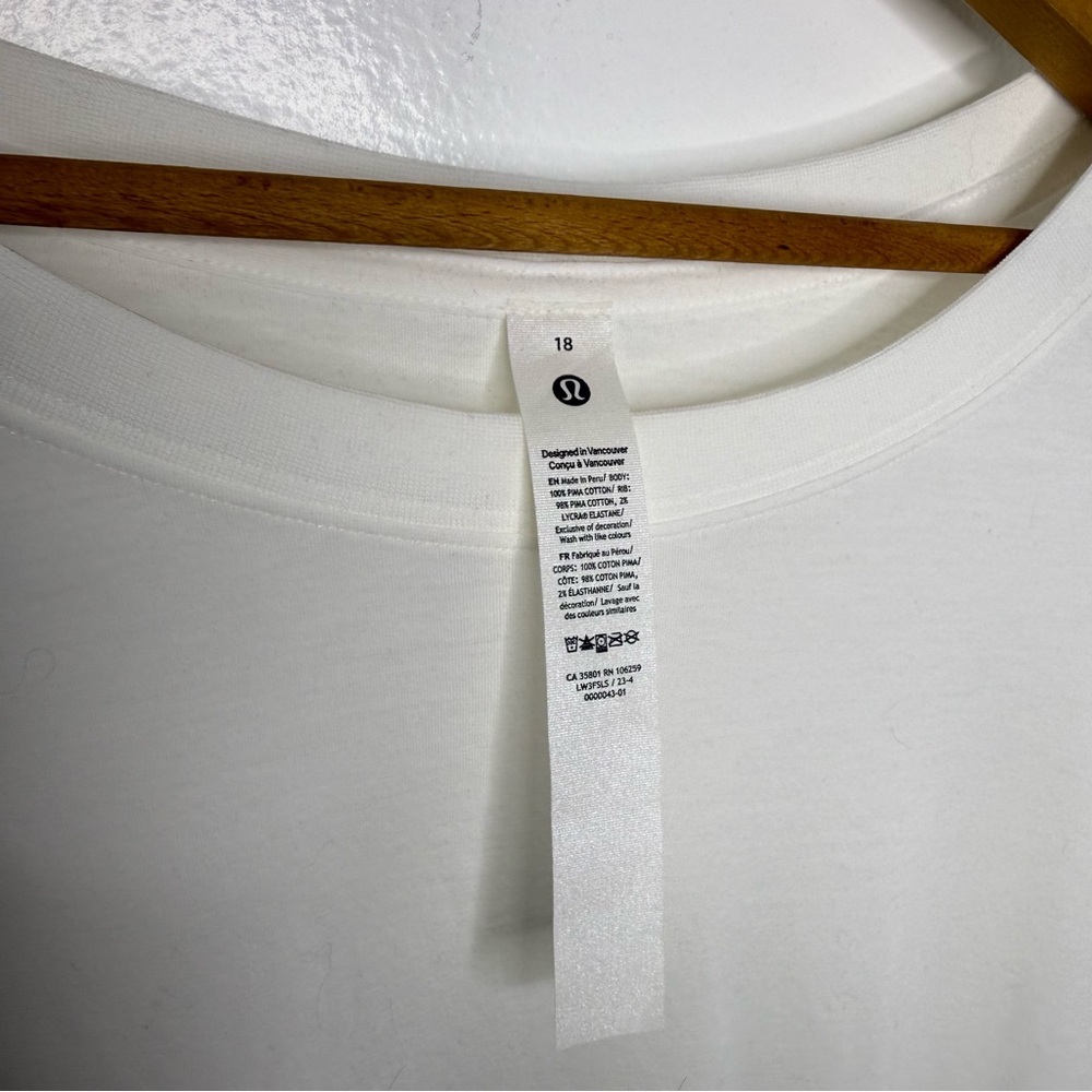 LULULEMON NWT White All Yours Long Sleeve Tee - Picture 5 of 8